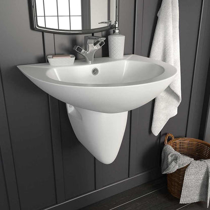 Basin White 52 x 45 x 49 cm Glazed Ceramic