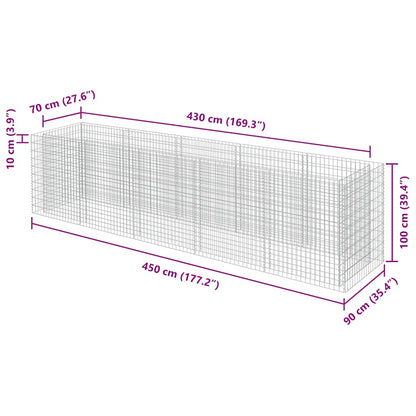 Gabion Raised Bed Silver Galvanized steel
