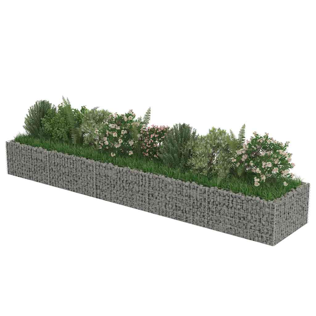 Gabion Raised Bed Silver Galvanized steel 177.2 x 35.4 x 19.7 in