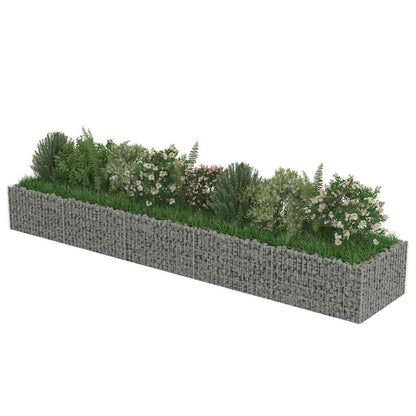 Gabion Raised Bed Silver Galvanized steel 177.2 x 35.4 x 19.7 in