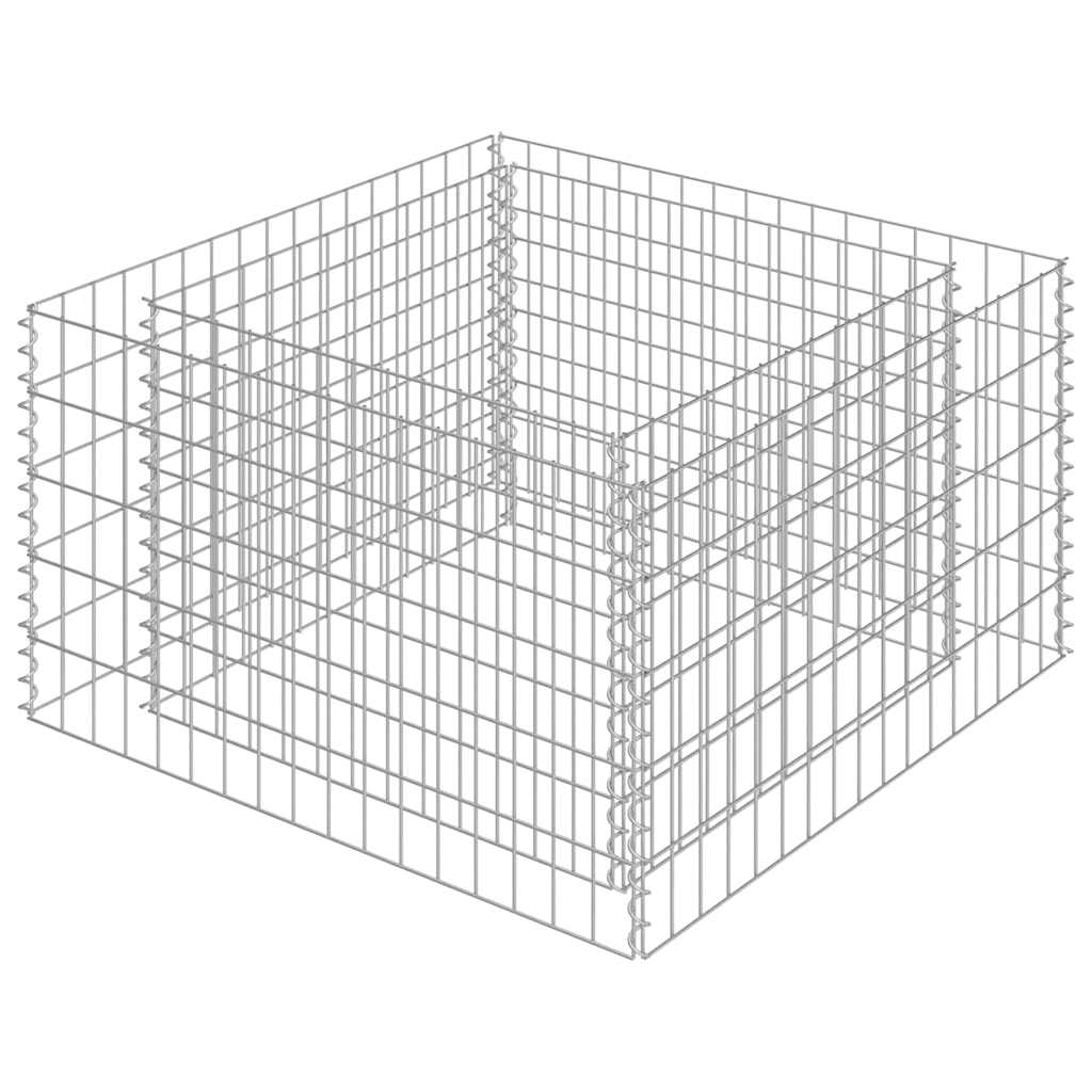 Gabion Raised Bed Silver Galvanized steel 35.4 x 35.4 x 19.7 in