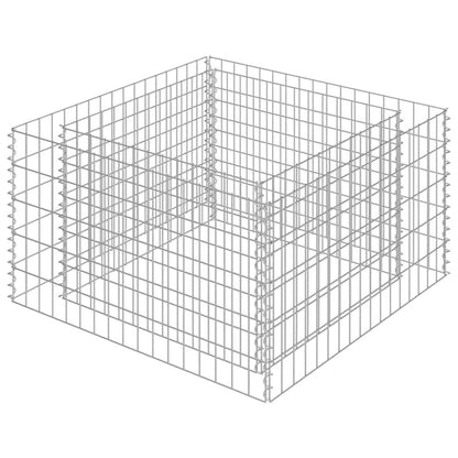 Gabion Raised Bed Silver Galvanized steel 35.4 x 35.4 x 19.7 in