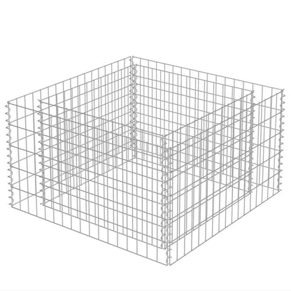 Gabion Raised Bed Silver Galvanized steel 35.4 x 35.4 x 19.7 in