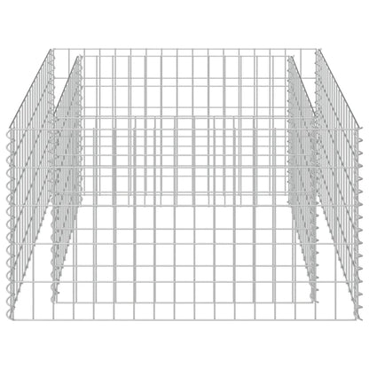 Gabion Raised Bed Silver Galvanized steel 35.4 x 35.4 x 19.7 in