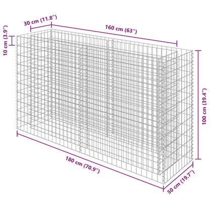 Gabion Raised Bed Galvanized Steel 70.9"x19.7"x39.4"