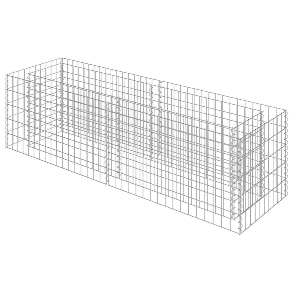 Gabion Raised Bed Silver Galvanized steel 70.9 x 19.7 x 19.7 in
