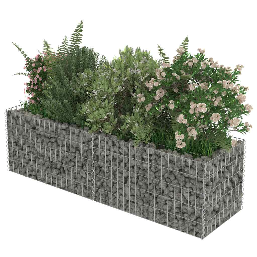 Gabion Raised Bed Silver Galvanized steel 70.9 x 19.7 x 19.7 in