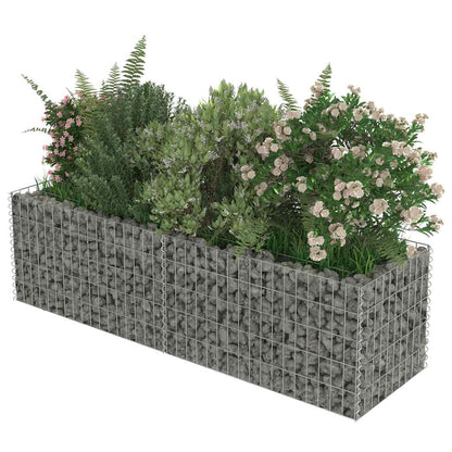 Gabion Raised Bed Silver Galvanized steel 70.9 x 19.7 x 19.7 in