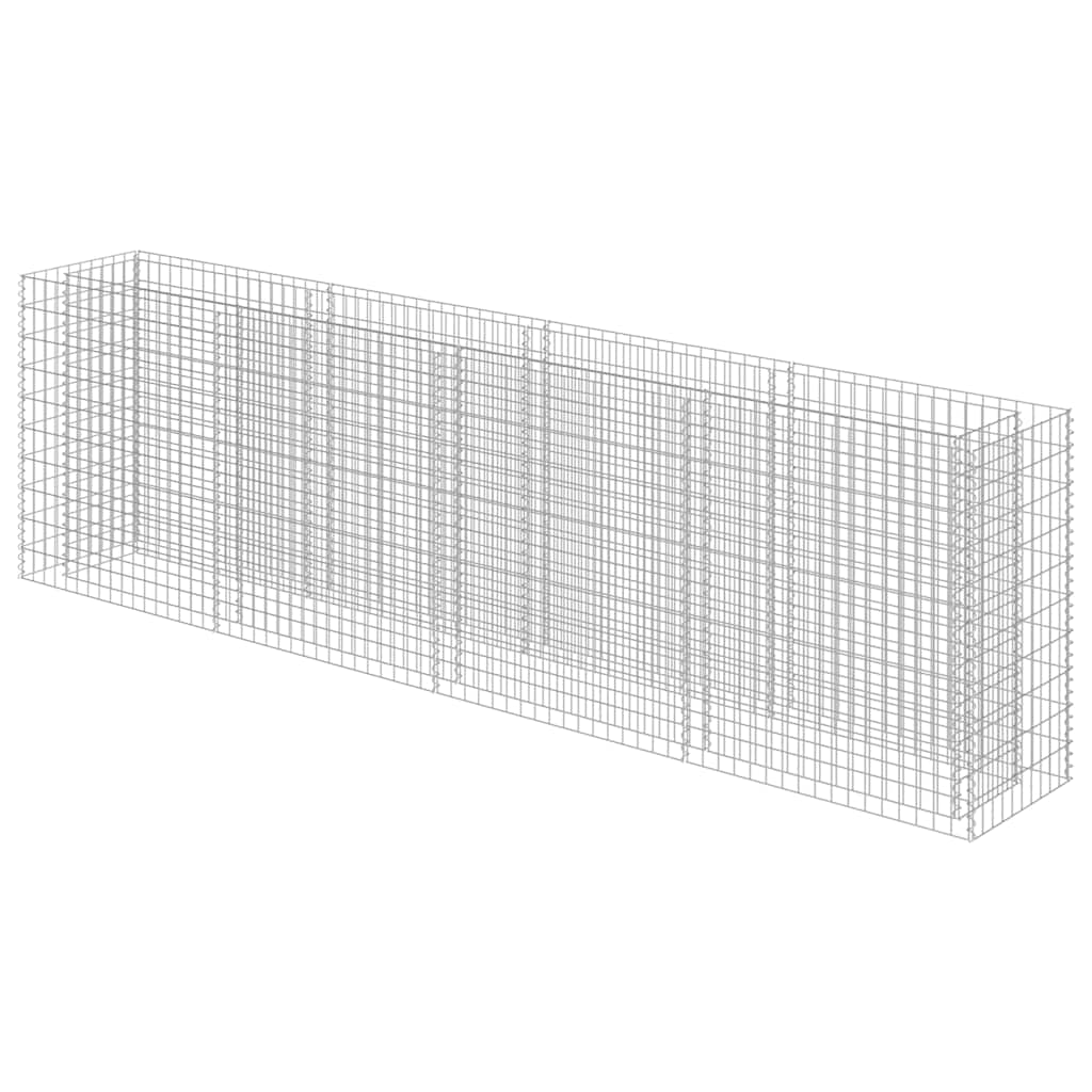 Gabion Raised Bed Silver Galvanized Steel Large