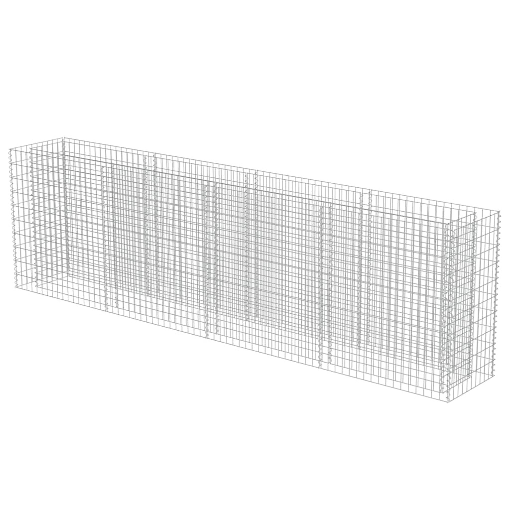 Gabion Raised Bed Silver Galvanized Steel Large