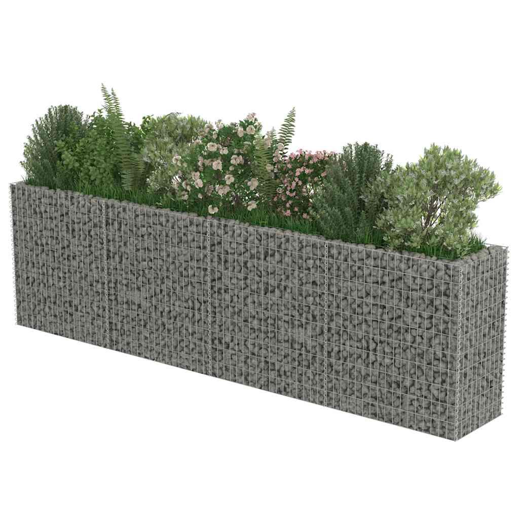 Gabion Raised Bed Silver Galvanized Steel Large