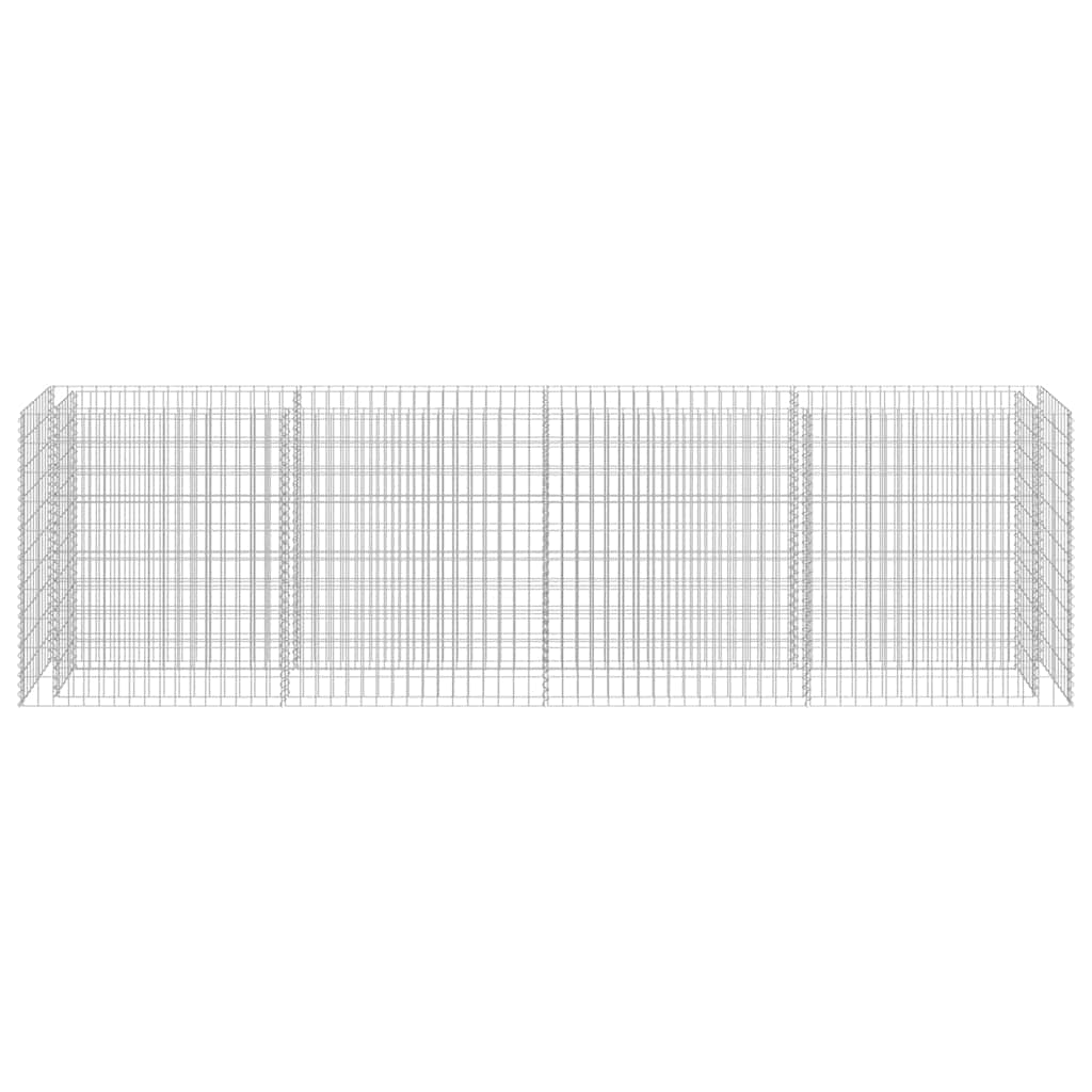 Gabion Raised Bed Silver Galvanized Steel Large