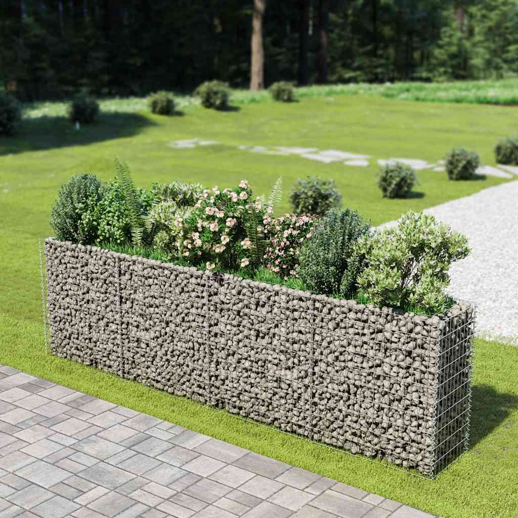 Gabion Raised Bed Silver Galvanized Steel Large
