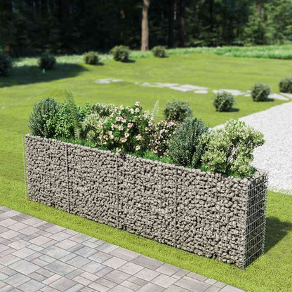 Gabion Raised Bed Silver Galvanized Steel Large