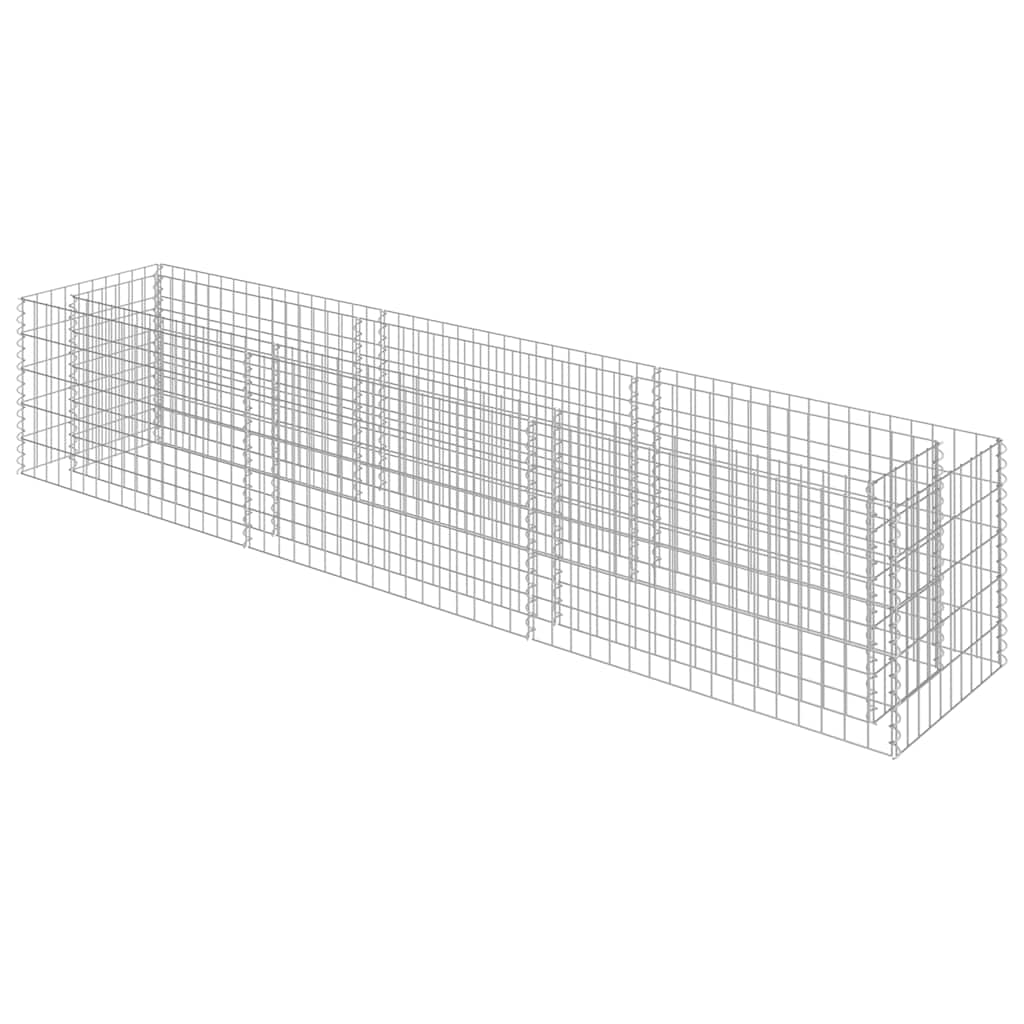 Gabion Raised Bed Silver Galvanized Steel Large Durable