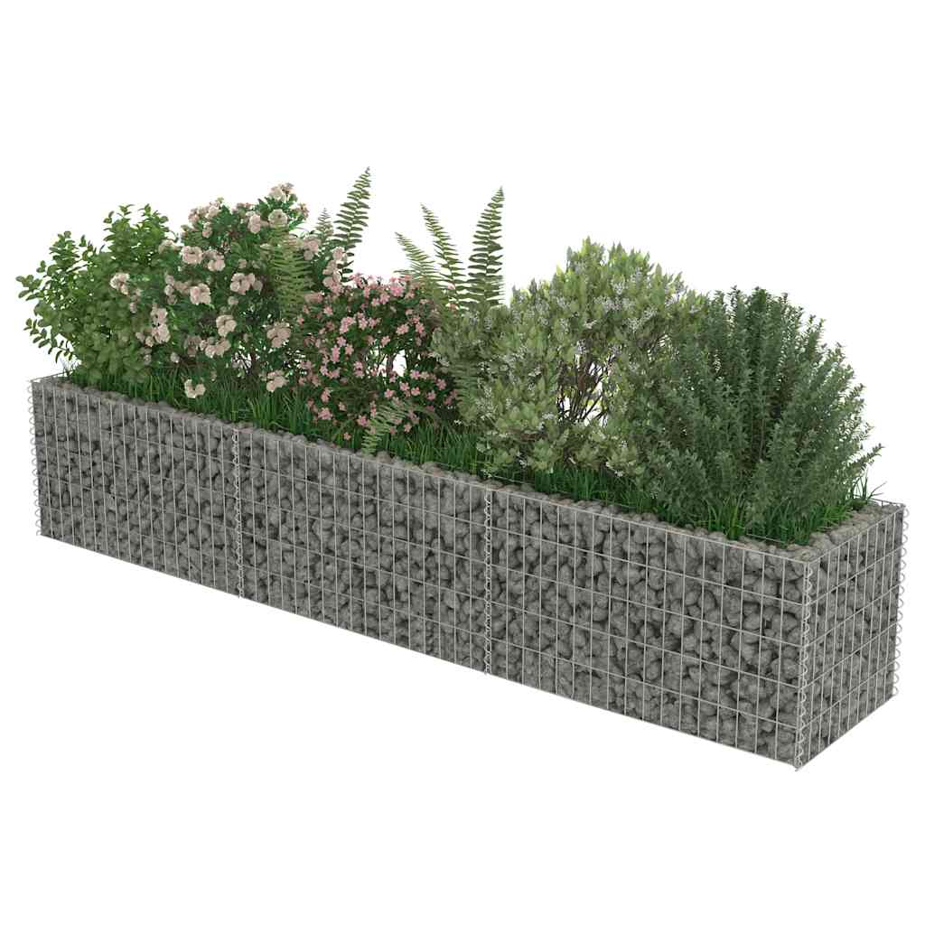 Gabion Raised Bed Silver Galvanized Steel Large Durable