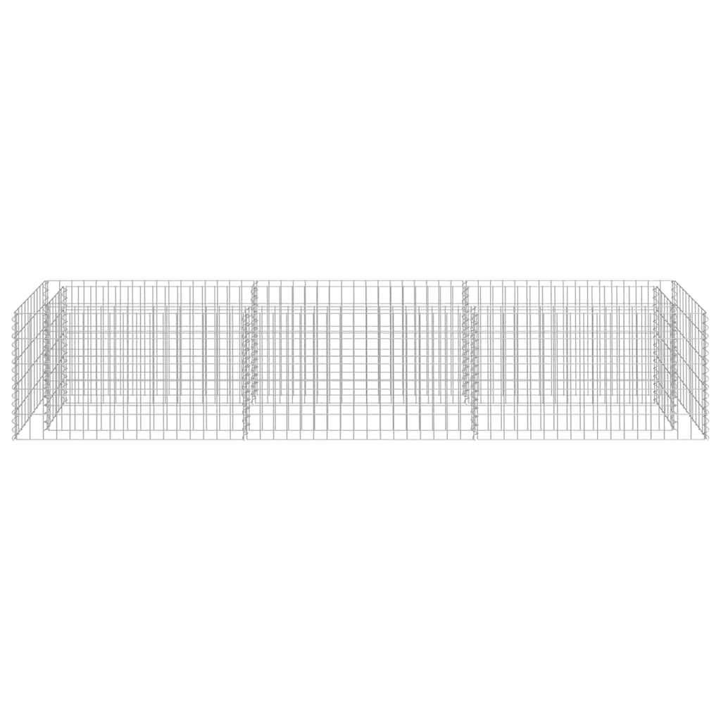Gabion Raised Bed Silver Galvanized Steel Large Durable