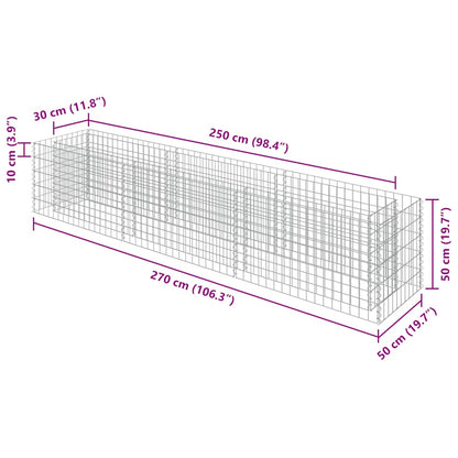 Gabion Raised Bed Silver Galvanized Steel Large Durable