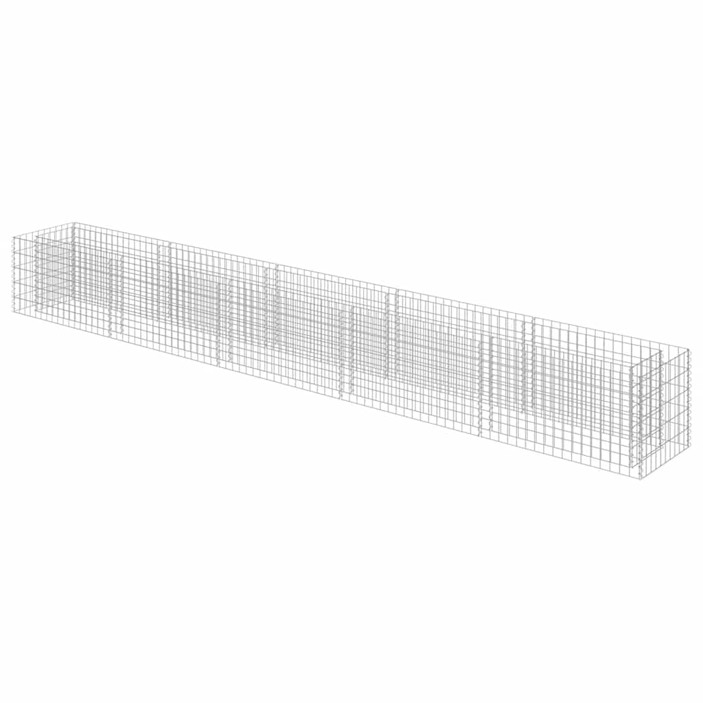 vidaXL Gabion Raised Bed Silver Galvanized Steel 177.2 x 19.7 x 19.7 in