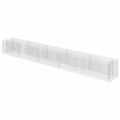 vidaXL Gabion Raised Bed Silver Galvanized Steel 177.2 x 19.7 x 19.7 in