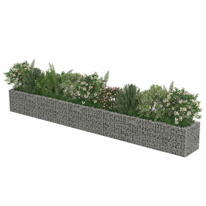 vidaXL Gabion Raised Bed Silver Galvanized Steel 177.2 x 19.7 x 19.7 in