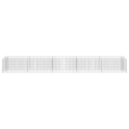 vidaXL Gabion Raised Bed Silver Galvanized Steel 177.2 x 19.7 x 19.7 in