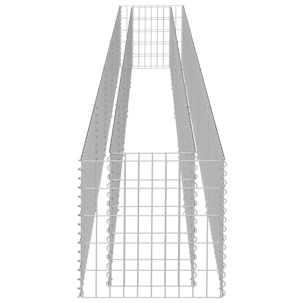 vidaXL Gabion Raised Bed Silver Galvanized Steel 177.2 x 19.7 x 19.7 in