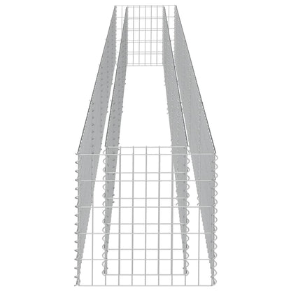 vidaXL Gabion Raised Bed Silver Galvanized Steel 177.2 x 19.7 x 19.7 in