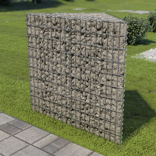 143603 vidaXL Gabion Raised Bed Galvanised Steel 75x75x100 cm