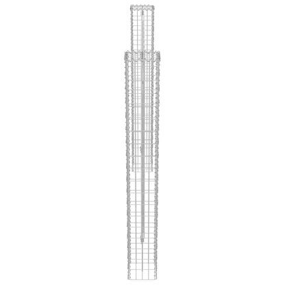 Fence Post 2 pcs Silver 20 x 20 x 190 cm Metal