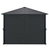 Gazebo with Curtain Aluminium 3x3 m Black