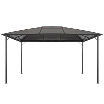 Gazebo with Roof Aluminium 4x3x2.6 m Black