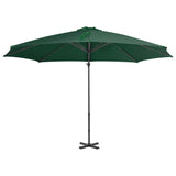 Cantilever Garden Parasol with Aluminium Pole Green 300 cm