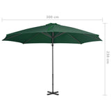 Cantilever Garden Parasol with Aluminium Pole Green 300 cm