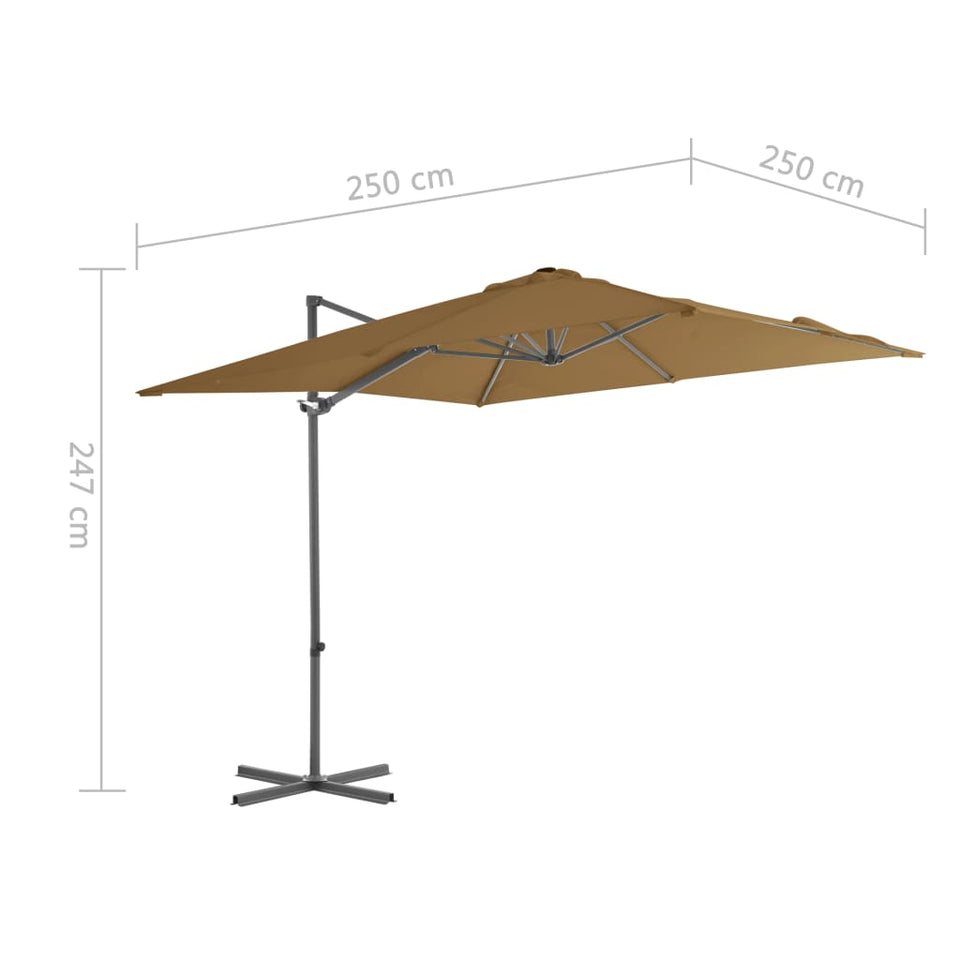 Cantilever Umbrella with Steel Pole Taupe 250x250 cm