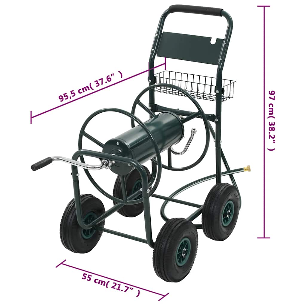 Garden Hose Trolley with 1/2" Hose Connector 246.1' Steel