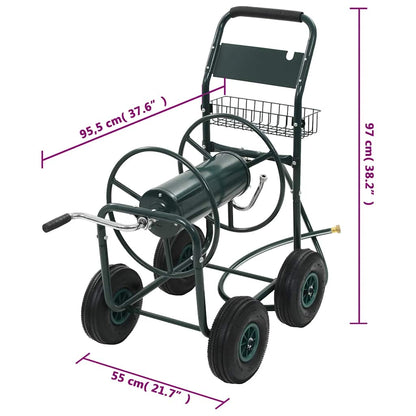 Garden Hose Trolley with 1/2" Hose Connector 246.1' Steel