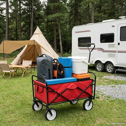 Folding Hand Trolley Steel Red