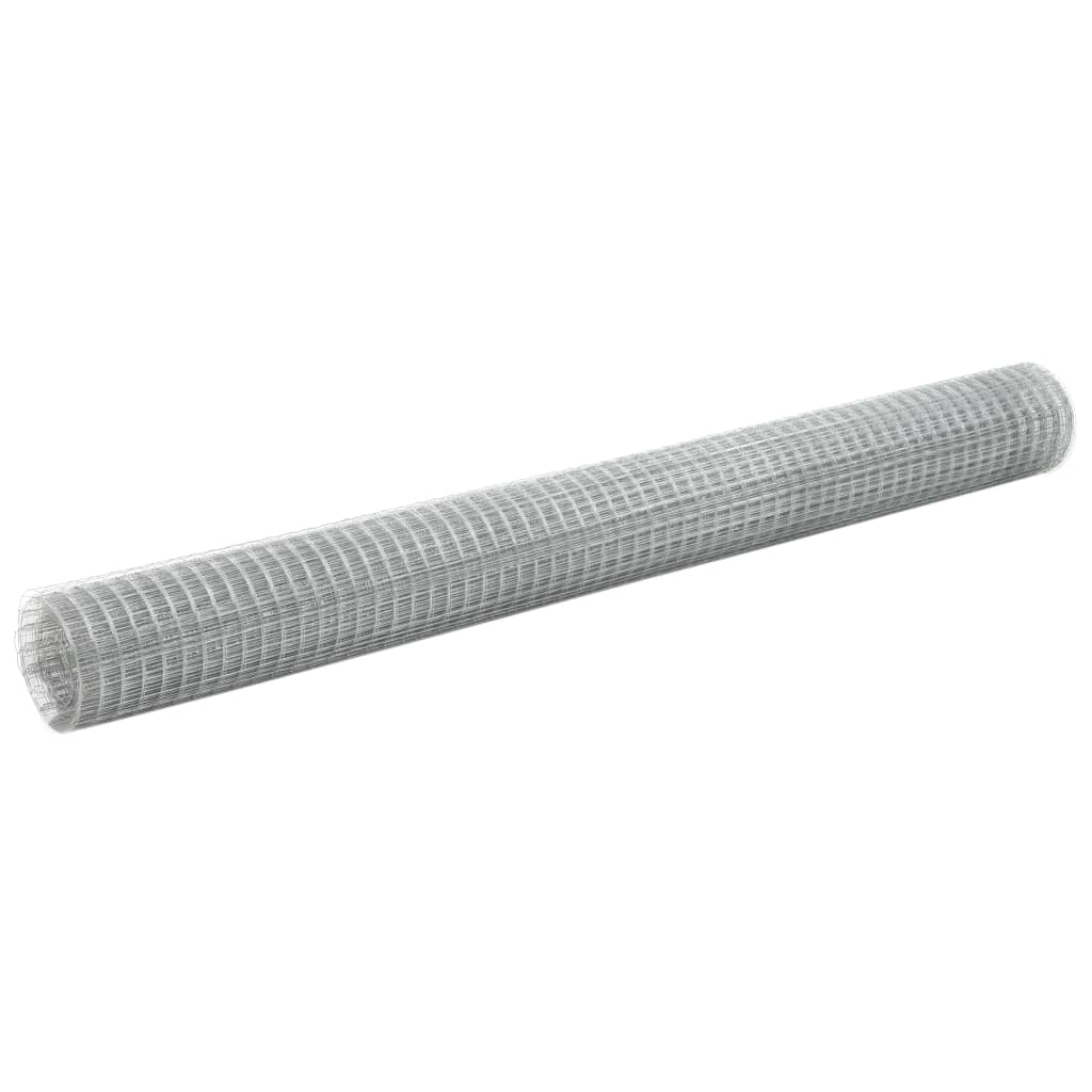 Chicken Wire Fence Galvanised Steel 10x1.5 m Silver