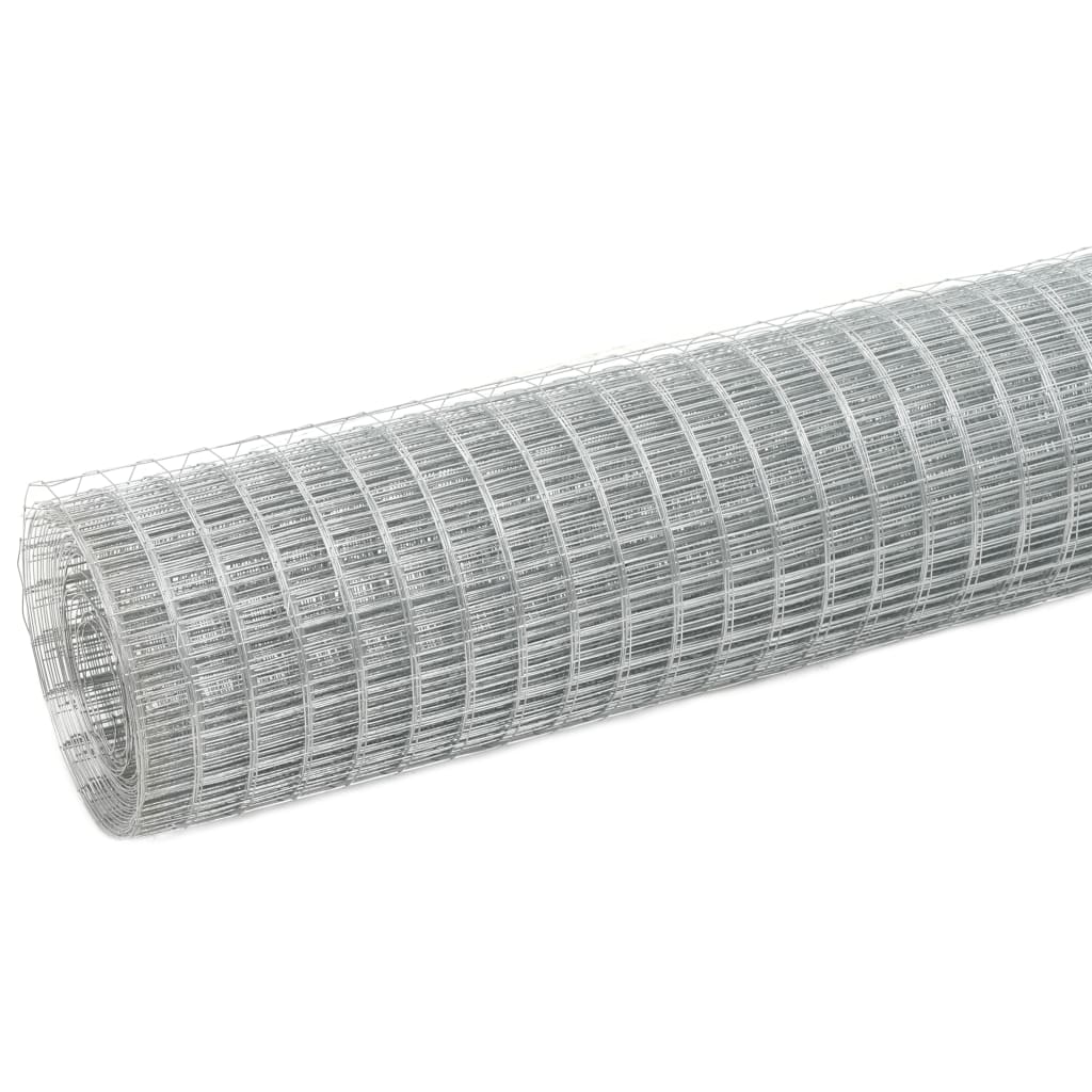 Chicken Wire Fence Galvanised Steel 25x1.5 m Silver