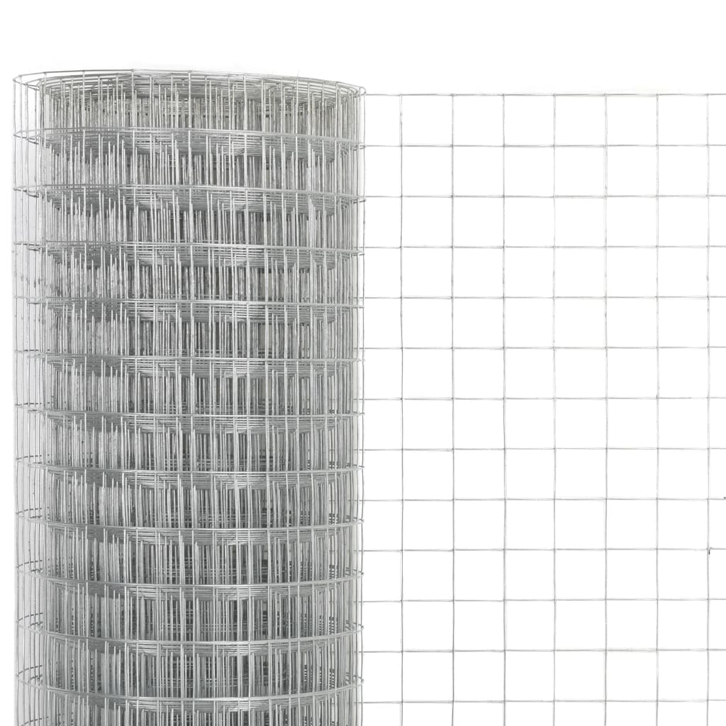 Chicken Wire Fence Galvanised Steel 25x1.5 m Silver