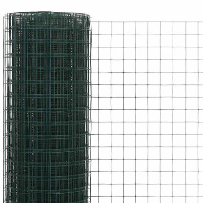 Chicken Wire Fence Steel with PVC Coating 10x0.5 m Green