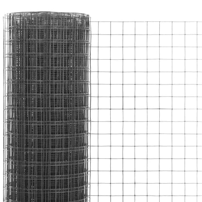 Chicken Wire Fence Steel with PVC Coating 10x1 m Grey