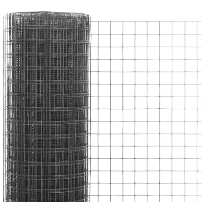 Chicken Wire Fence Steel with PVC Coating 10x0.5 m Grey