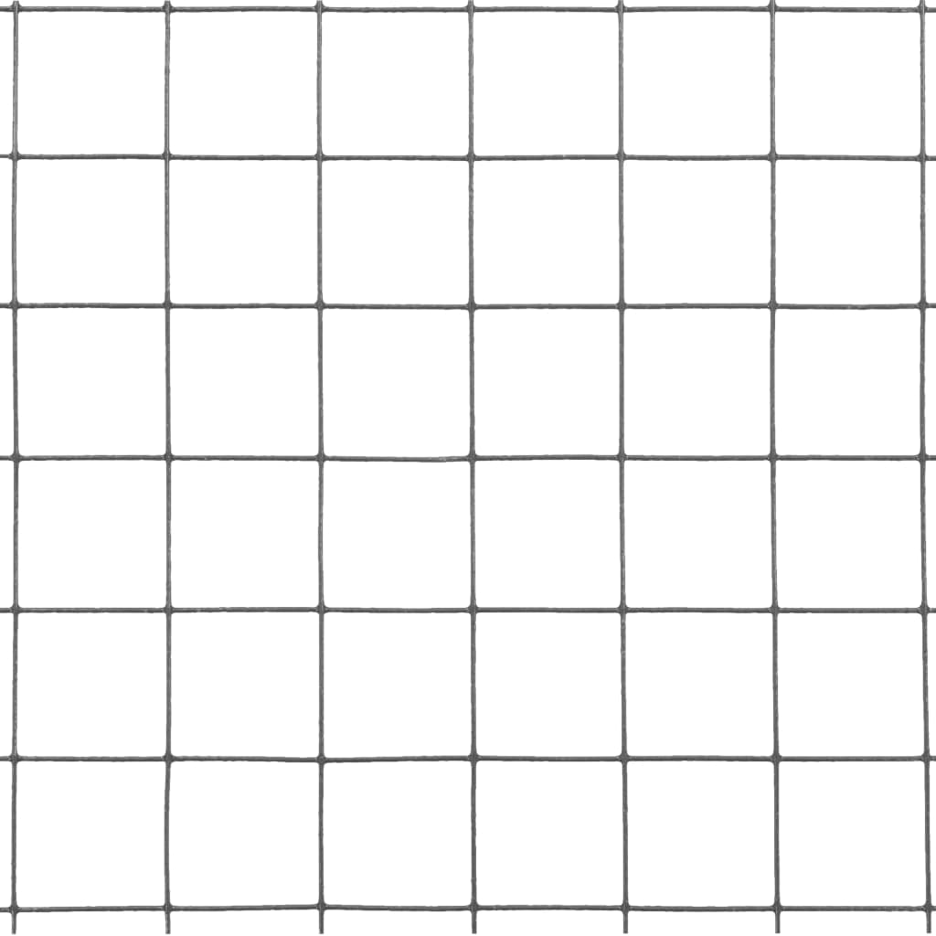 Chicken Wire Fence Steel with PVC Coating 10x1,5 m Grey