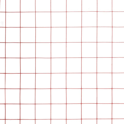 Chicken Wire Fence Steel with PVC Coating 10x0.5 m Red
