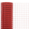 Chicken Wire Fence Steel with PVC Coating 10x1.5 m Red
