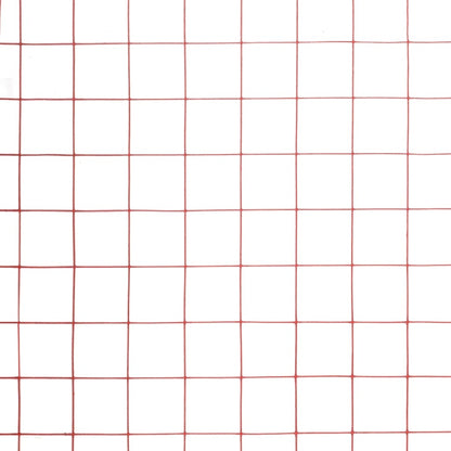 Chicken Wire Fence Steel with PVC Coating 10x1.5 m Red