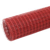 Chicken Wire Fence Steel with PVC Coating 25x1.5 m Red
