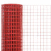 Chicken Wire Fence Steel with PVC Coating 25x1.5 m Red
